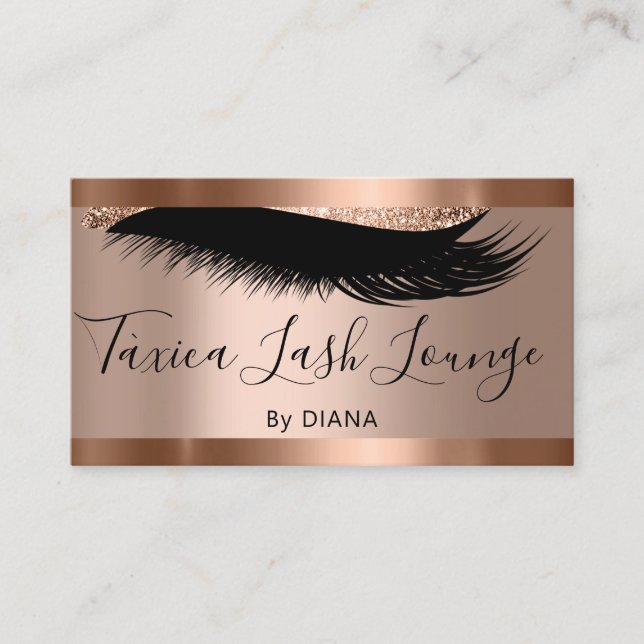 Professionell Makeup Eyelash Logotyp Ro QRCODE Visitkort (Framsida)