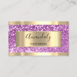 Professionell Makeup Holograph Guld Glitter Violet Visitkort