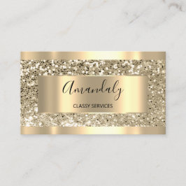 Professionell Makeup Holograph Guld Glitter Visitkort