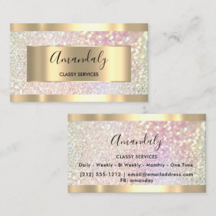 Professionell Makeup Holograph Ro Guld Glitter Bu Visitkort