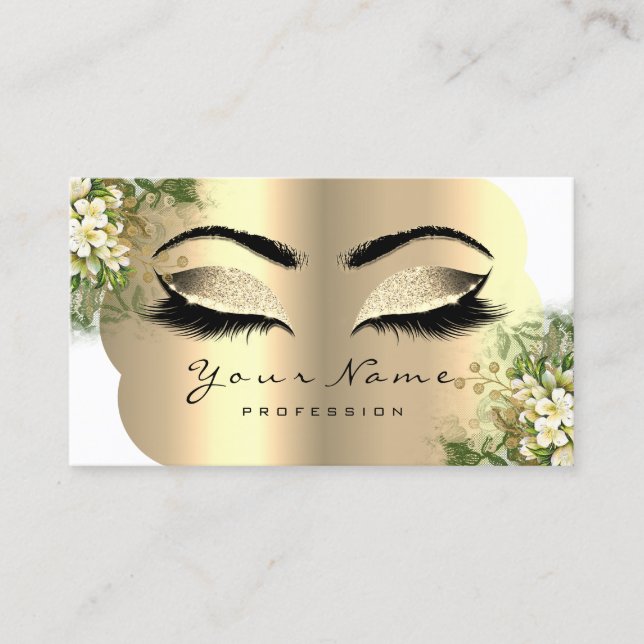 Professionell Makeup-konstnärer kastar Blommigt Mi Visitkort (Framsida)