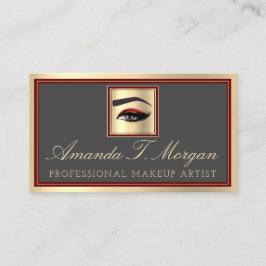 Professionell Makeup Lash Extension Brow Burgundy Visitkort