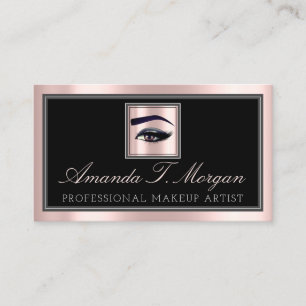 Professionell Makeup Lash Extension Brow Rosa Blac Visitkort
