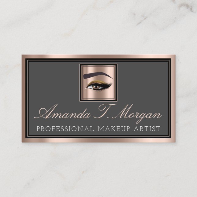 Professionell Makeup Lash Extension Elegant Ro Visitkort (Framsida)