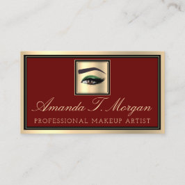 Professionell Makeup Lash Extension Eyebrow Burgun Visitkort