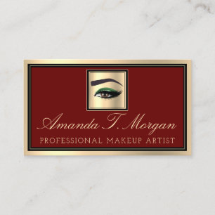 Professionell Makeup Lash Extension Eyebrow Burgun Visitkort