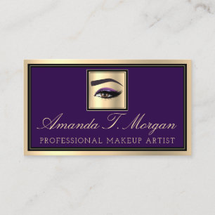Professionell Makeup Lash Extension Eyebrow Violet Visitkort