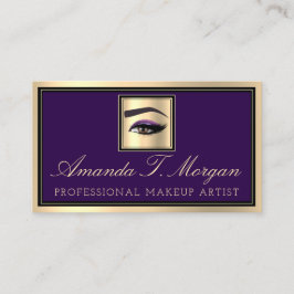 Professionell Makeup Lash Extension Eyebrow Violet Visitkort