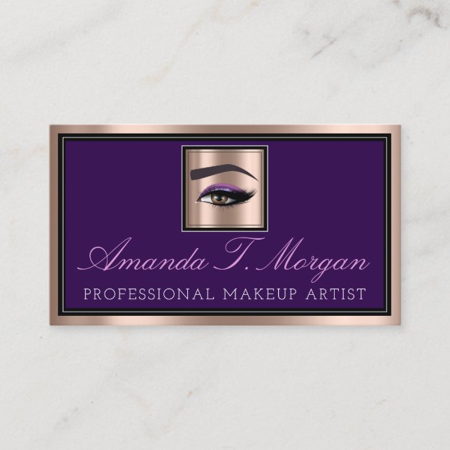Professionell Makeup Lash Extension Ro Lila Visitkort (Framsida)