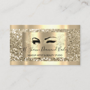 Professionell Makeup Lash Guld Framed Glitter Spar Visitkort