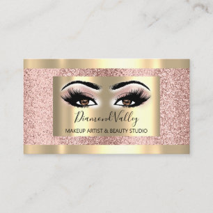 Professionell Makeup Lash Guld ramed Glitter Ro Visitkort