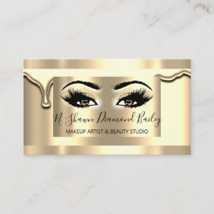 Professionell Makeup Lash Guld-ramens moderna Visitkort