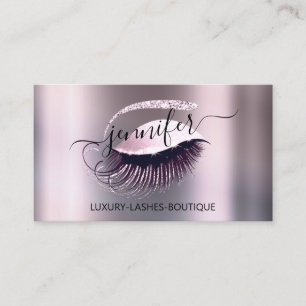 Professionell Makeup Lash QR Code Rosa Smoky Visitkort