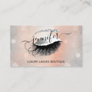 Professionell Makeup Lash QR-kod Ögon Brows Silver Visitkort