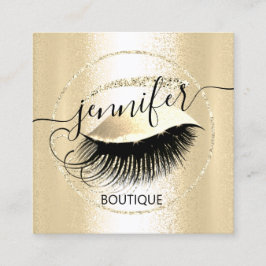 Professionell Makeup Lash Shop QR Code Glam Guld Fyrkantigt Visitkort