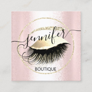 Professionell Makeup Lash Shop QR Code Ro Guld Fyrkantigt Visitkort