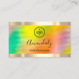 Professionell Makeup Nagel Lash Guld Holograph Log Visitkort