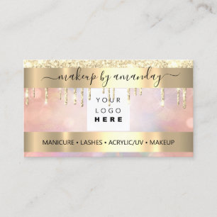 Professionell Makeup Nagel Logotyp Ro Guld Drift Visitkort