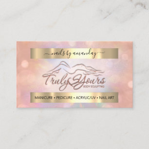 Professionell Makeup Nagel Logotyp Ro Holograf Visitkort