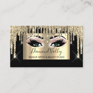 Professionell Makeup-streck, Grönten Glitter Guld Visitkort