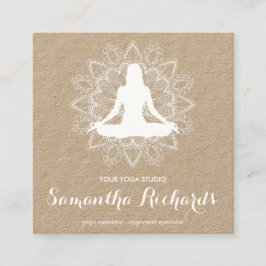 Professionell Mandala Trendig Celestial White Kraf Fyrkantigt Visitkort