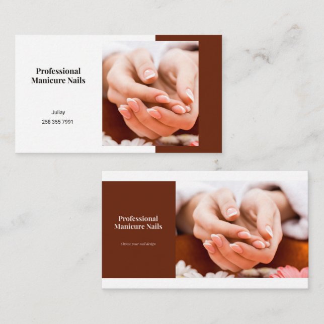 Professionell ManiboyNagel Beauty Salon Trendig Visitkort (Fram/baksida)