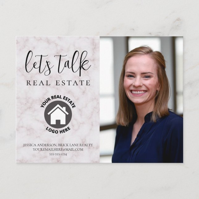 Professionell Marble Contact Info Photo Real Gods Vykort (Framsida)