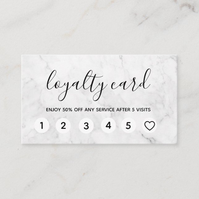Professionell Marble Modern Loyalty Cards Visitkort (Framsida)