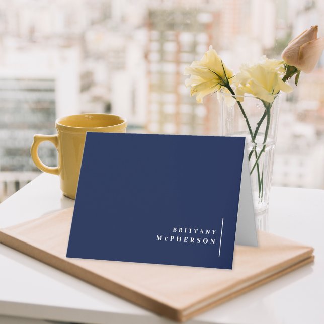 Professionell marinblå tacksamhetskort för meddela tack kort (Skapare uppladdad)