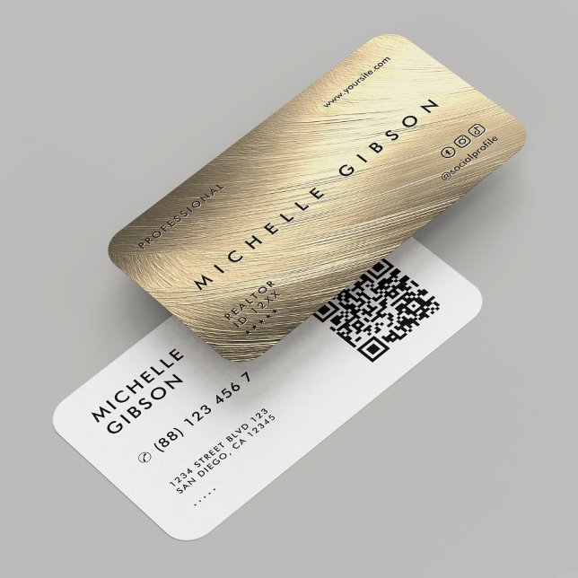 Professionell Marknadsföring Faux Guld Metallic Mo Visitkort (Professional Marketing Faux Gold Metallic Modern Business Card
)