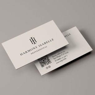 Professionell marknadsföring initialer monogram lo visitkort