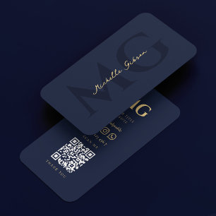 Professionell Marknadsföring Mörk Navy Blue Modern Visitkort