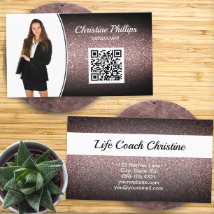 Professionell Marsala Ombre Glitter Anpassningsbar Visitkort