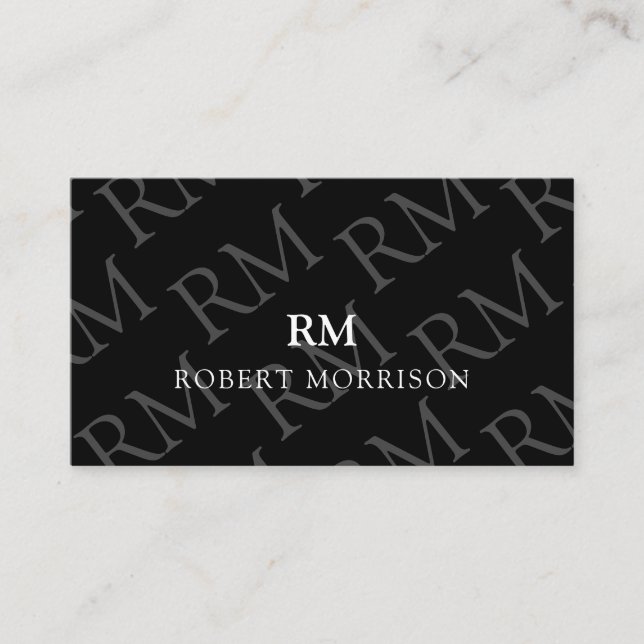 Professionell Masculine Elegant Minimalist Monogra Visitkort (Framsida)