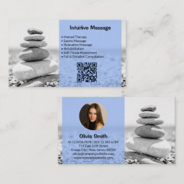 Professionell Massage Blue-Affärskort med foto Lojalitetskort
