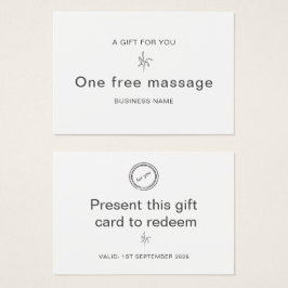 Professionell Massage Parlor Gift Certificate Visitkort