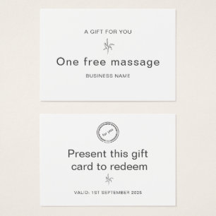 Professionell Massage Parlor Gift Certificate Visitkort