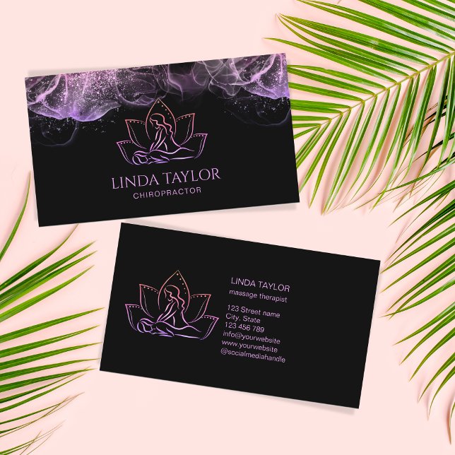 Professionell Massage Therapist Lotus CHIROPRACTOR Visitkort (Skapare uppladdad)