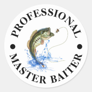 Professionell Master Baiter Funny Fishing Sticker Runt Klistermärke