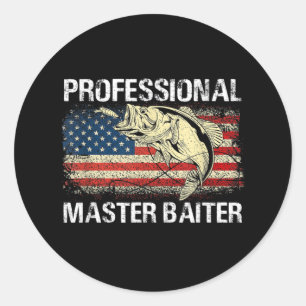 Professionell Master Baiter Retro American Flagga Runt Klistermärke