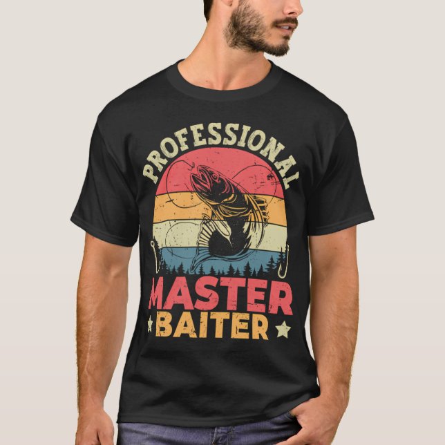 Professionell Master Baiter Retro Fiske T Shirt (Framsida)