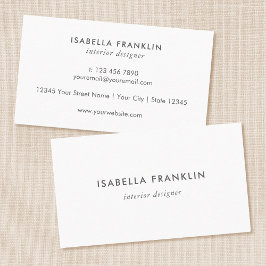 Professionell med enkel Chic, minimalistisk vit Visitkort