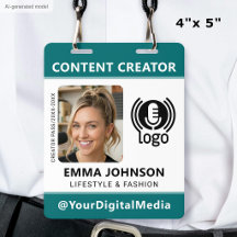 Professionell mediakortsfoto med logotyp i teal