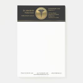Professionell medicinsk 3D-guld-caduceus-emblem Post-it Block