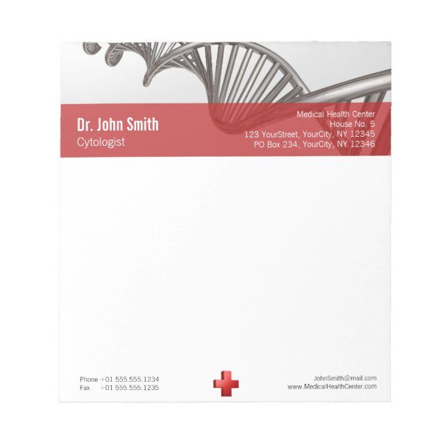 Professionell Medicinsk 3D- symbol Kor DNA Anteckningsblock (Framsida)