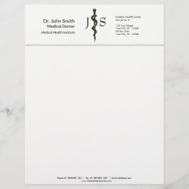 Professionell Medicinsk asclepius Black Simple Whi Brevhuvud