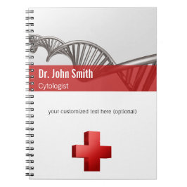 Professionell medicinsk vetenskap DNA-sträng kors Anteckningsbok