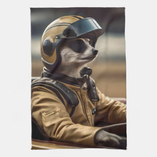 Professionell Meerkat Tävla Driver, bricka Kökshandduk
