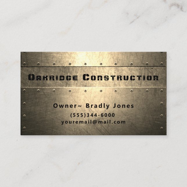 Professionell Metall Design Construction Company Visitkort (Framsida)