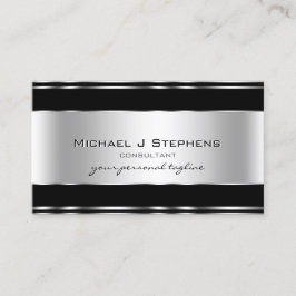 Professionell Metall Elegant Modern Silver Black Visitkort
